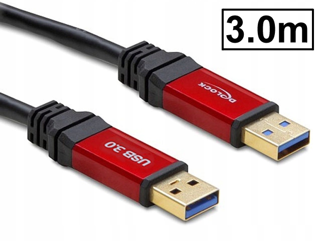 Kabel USB3.0 SuperSpeed 5Gb/s A-A HQ DELOCK 3m