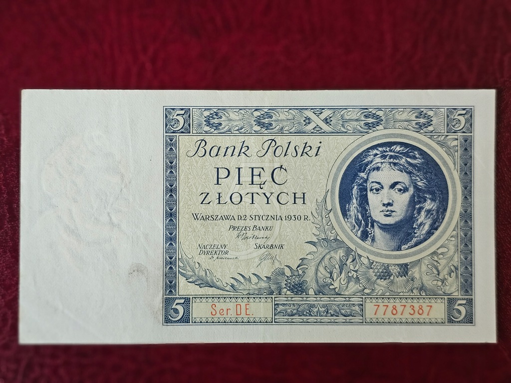 5 złotych 1930 rok Seria DE . Polecam - Bardzo ładny