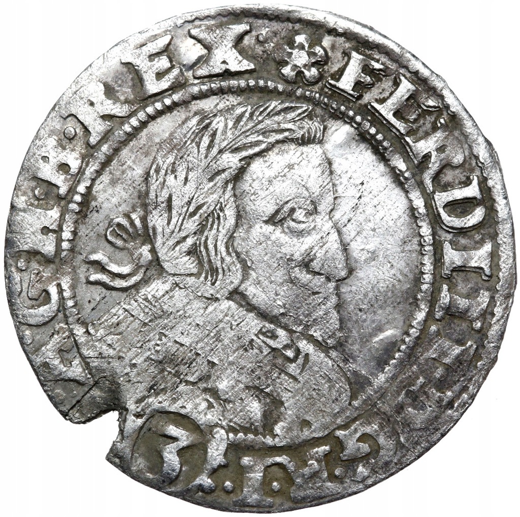 + Śląsk - Ferdynand II - 3 Krajcary 1637 Łabędź - Wrocław - Srebro