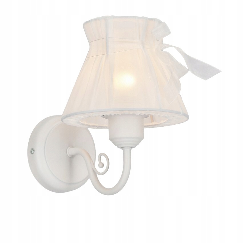 Kinkiet biały abażur z organzy 1xE27 Zefir Candell