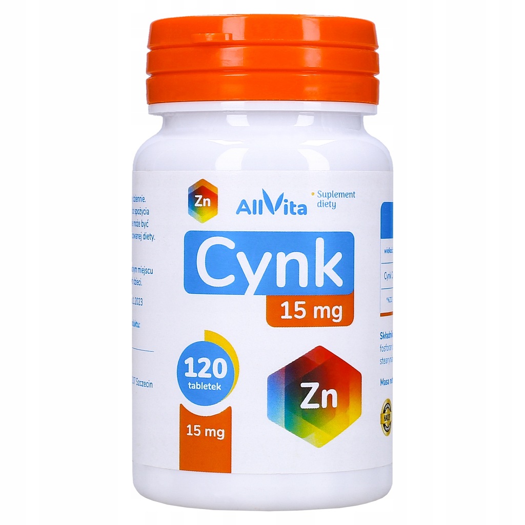Suplement diety AllVita - Cynk Organiczny - Opakowanie 120 kapsułek 15 mg