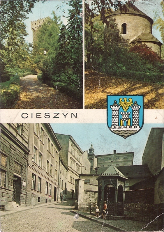 CIESZYN - WIEŻA PIASTOWSKA + HERB - 1970R