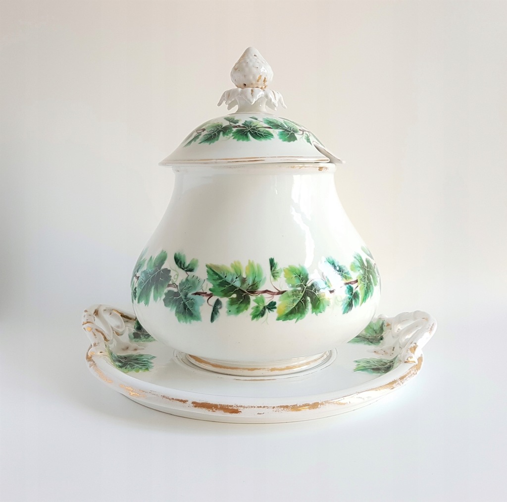 Duża bola waza z tacą CT Carl Tielsch XIX w.