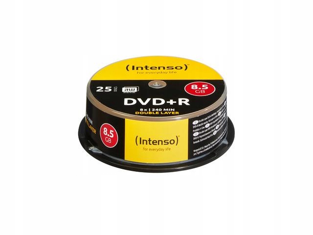 DVD+R Intenso 8.5GB X8 DOUBLE LAYER (25 CAKE) - US