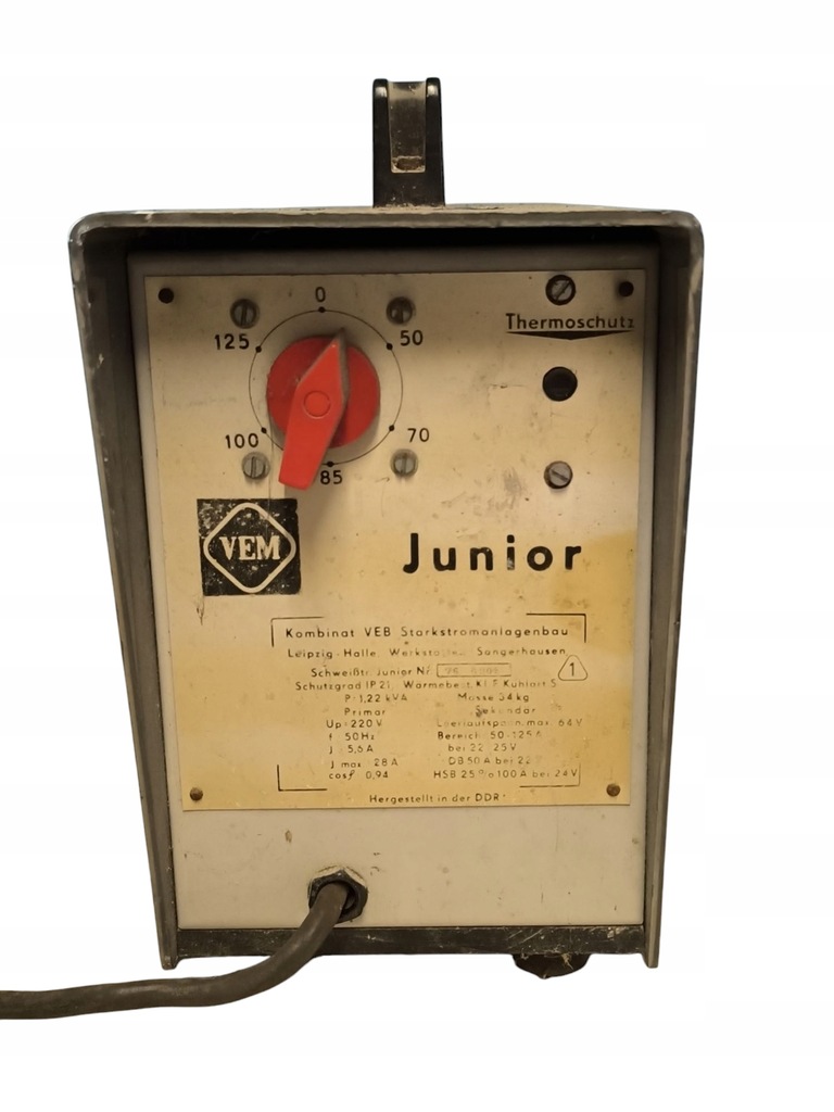 Spawarka Transformatorowa VEB Junior 1.22kVA DDR Ciężka AUKCJA BCM