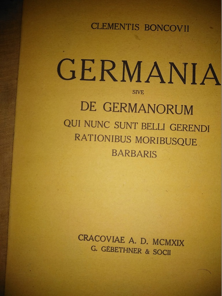 Klemens Bąkowski. Germania sive de Germanorum 1919