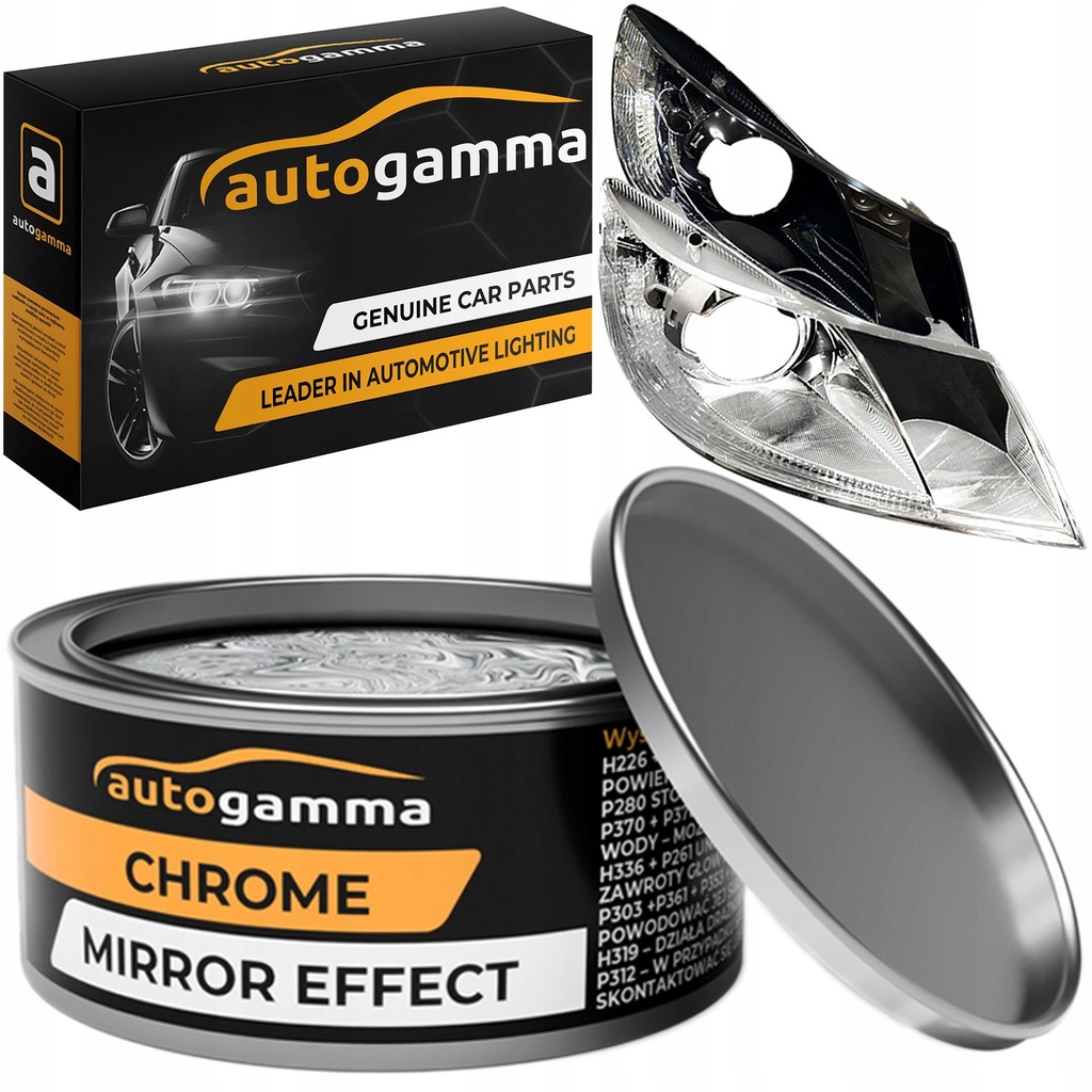 Lakier Chrom efekt lustra Chrome Mirror Effect 100 ml na biały podkład