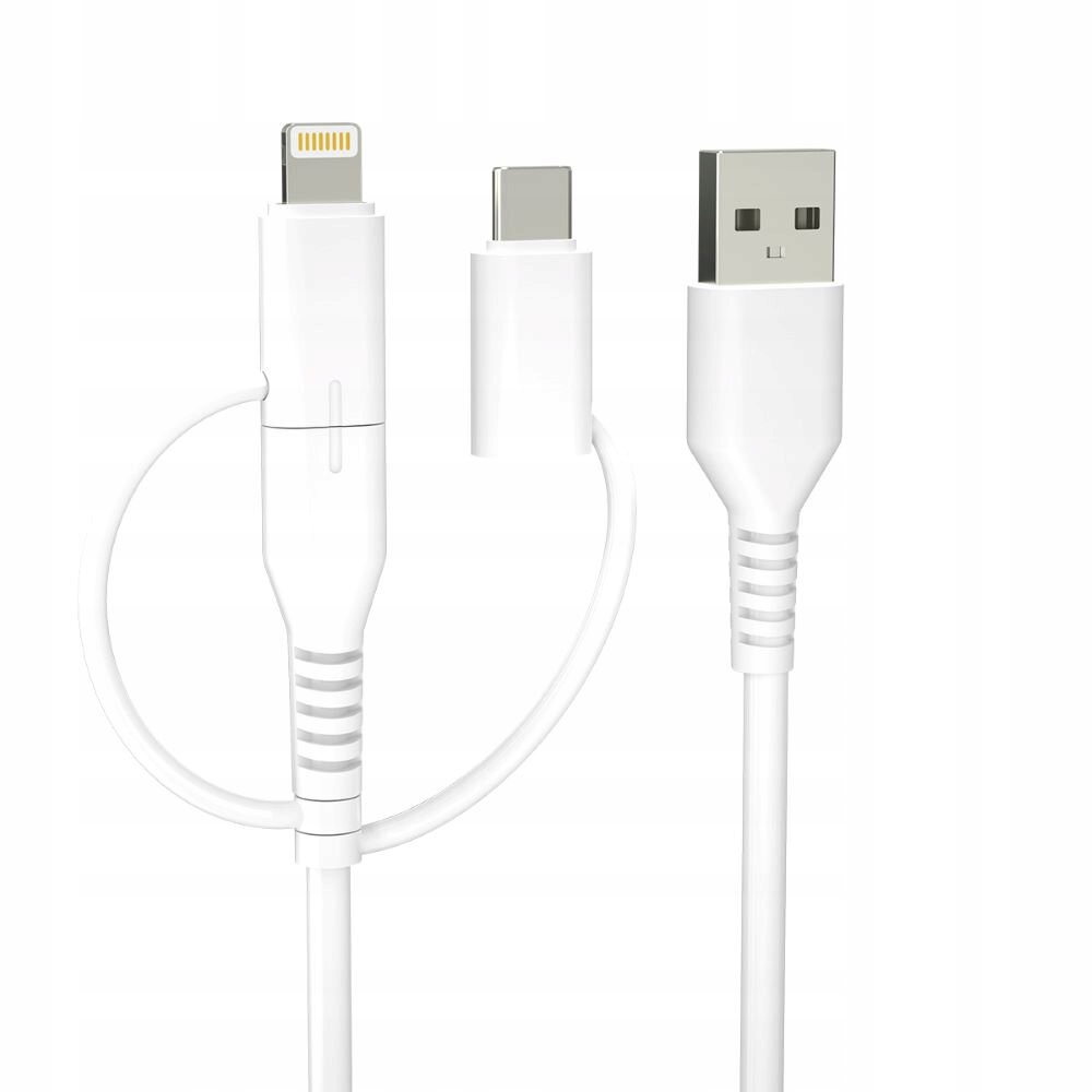 Forever kabel recykling 3w1 1,5m 2,4A USB-A - USB-C +microUSB+ Lightning KR