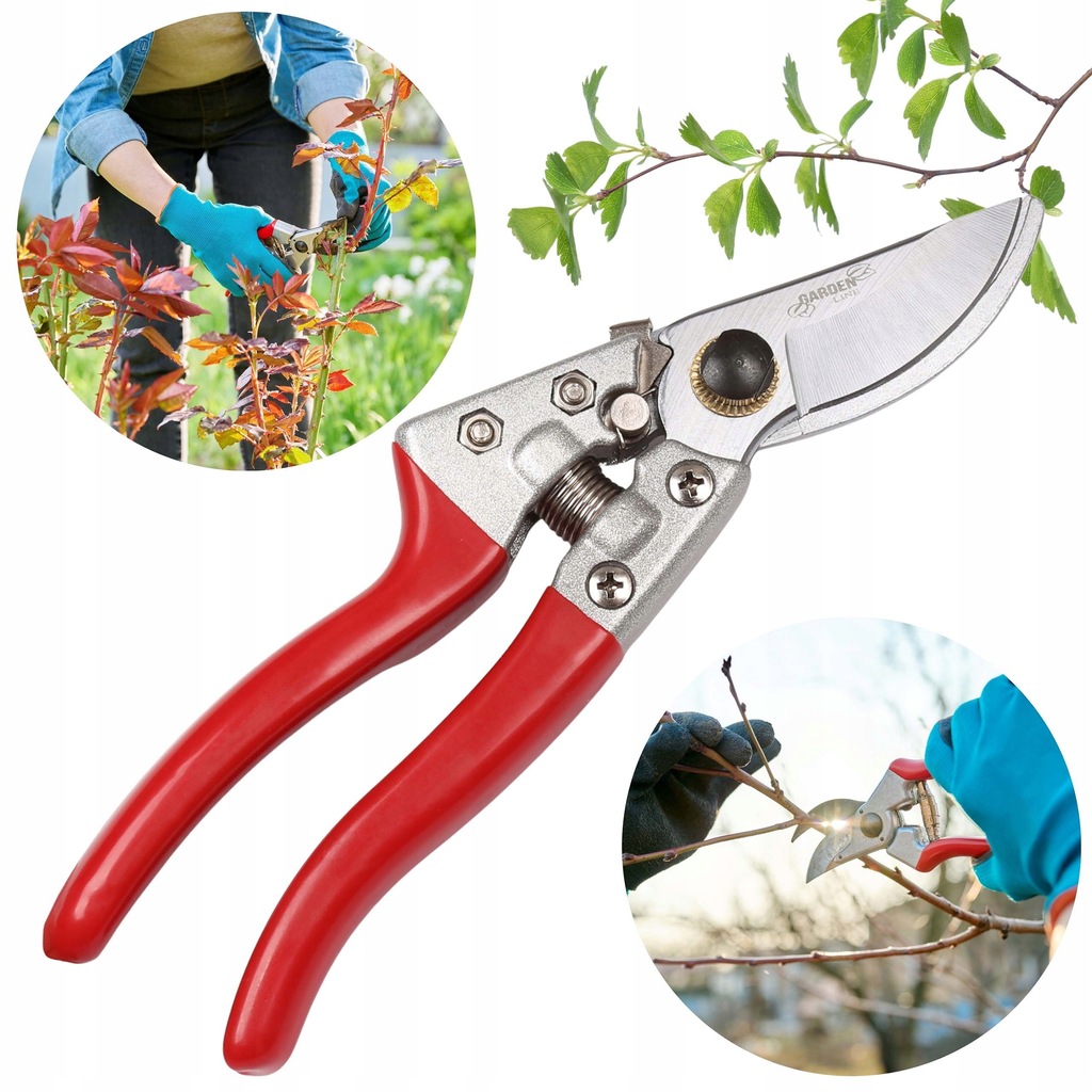 Ręczny SEKATOR NOŻYCOWY, ogrodowy DO GAŁĘZI, nożyce do krzewów, OSTRY! 20cm