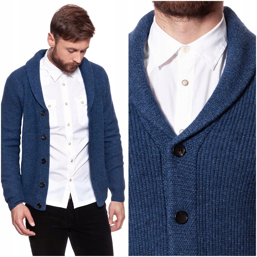 WRANGLER CHUNKY CARDI MĘSKI SWETER REGULAR FIT M