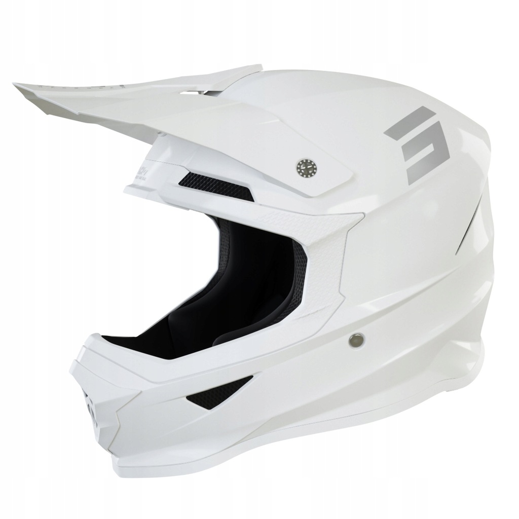 SHOT RACING KASK MOTO FURIOUS SOLID WHITE GLOSSY 2.0 KOLOR BIAŁY BŁYSZCZĄCY