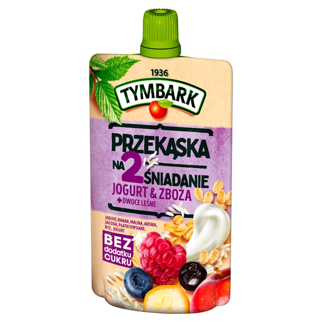 OUTLET Tymbark Przekąska Na 2 Śniadanie Jogurt & Zboża + Owoce Leśne 100 G