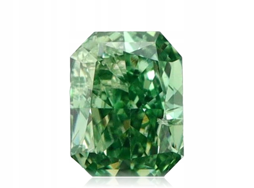 Diament 0.11ct Zielony Radiant SI1