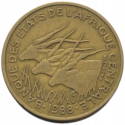 62262. Afryka Środkowa (BEAC) - 25 franków - 1988r.