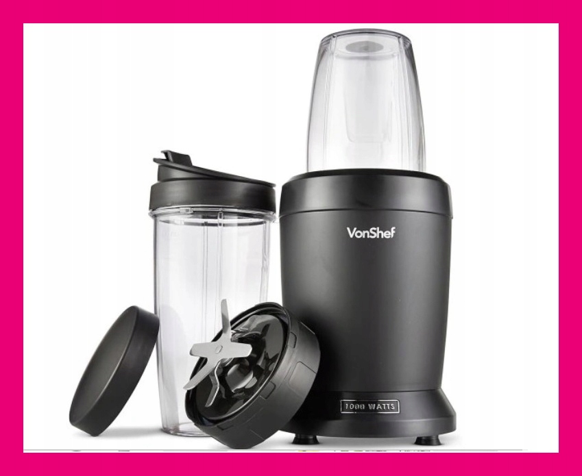 VonShef Blender Kielichowy 1000W DO KOKTAJLI SMOOTHIE 6 OSTRZY KUBEK