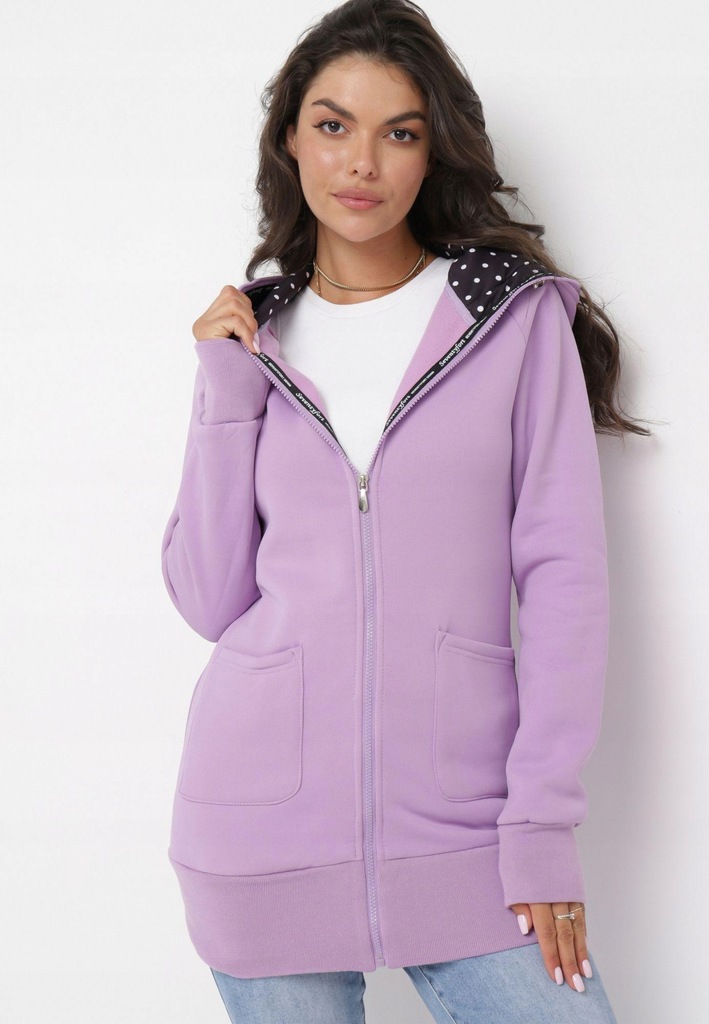 Born2Be Fioletowa Bluza damska XXL Z kapturem