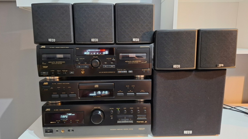Wieża segmentowa JVC RX-554R XL-V120 TD-W254 Subwoofer Heco satelity BCM