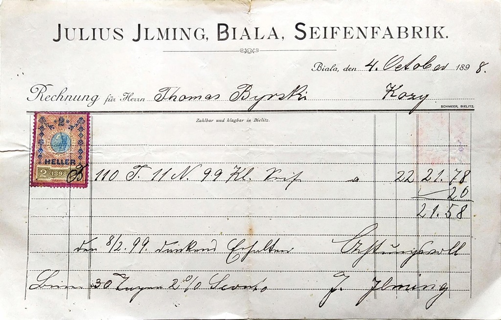 JULIUS JLMING-BIAŁA 1898