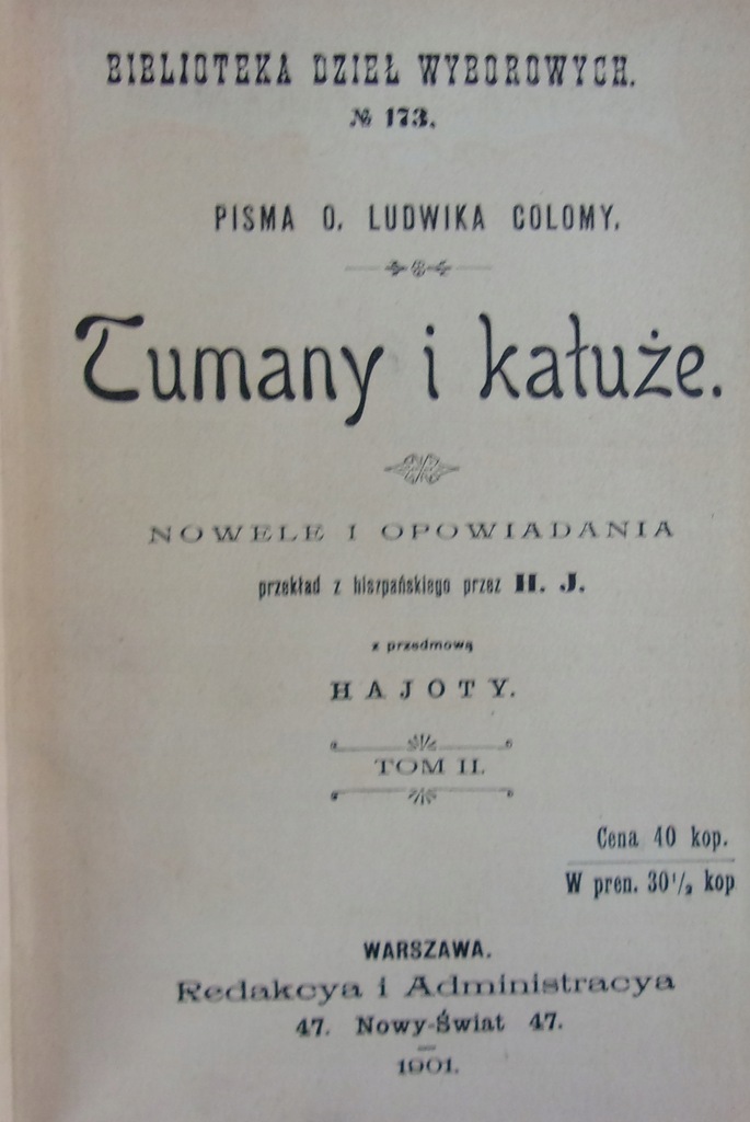 Tumany i kałuże tom II 1901r.