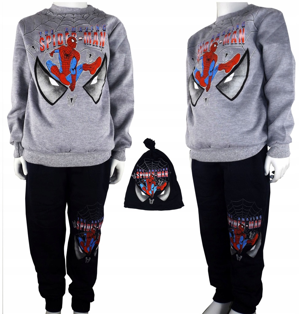 SPIDERMAN Marvel CIEPŁY Dres Bluza Spodnie 116 6 l