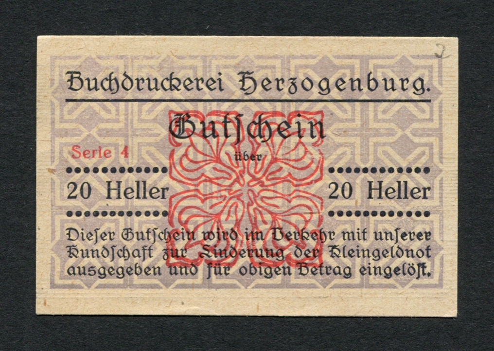 20 Heller Austria 1920 Notgeld -UNC