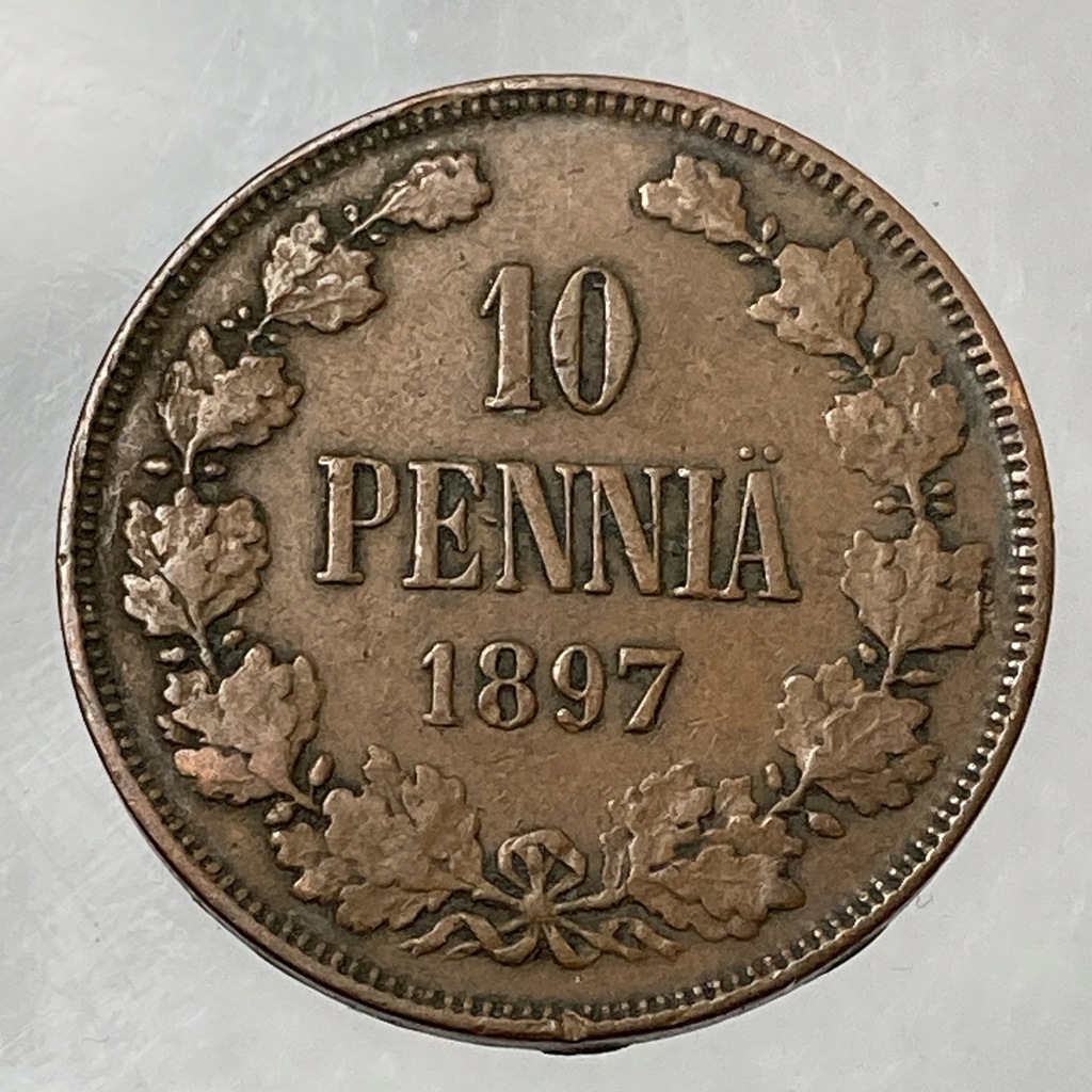 Finlandia Mikołaj II 10 pennia 1897 ładne