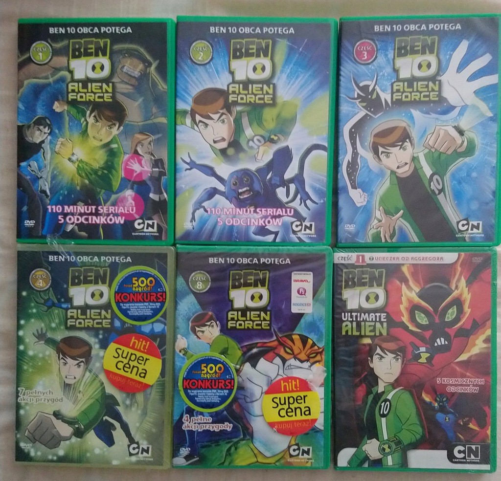 BEN 10 ALIEN FORCE 1,2,3,4,8 + ULTIMATE ALIEN1 PL