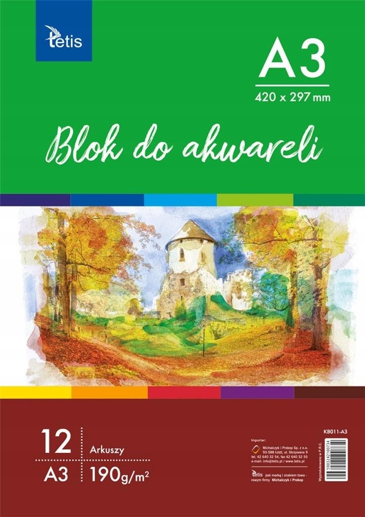 Blok Do Akwareli A3 12 Kartek Kb011 - A3.