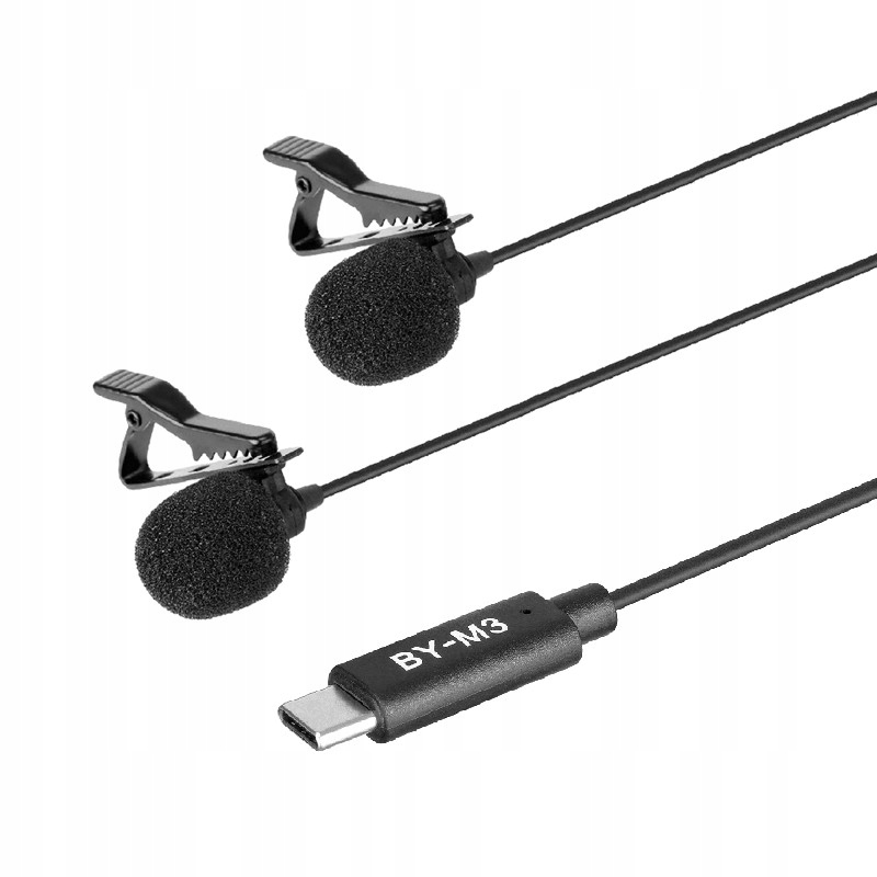 Podwójny Mikrofon krawatowy Boya BY-M3 USB-C