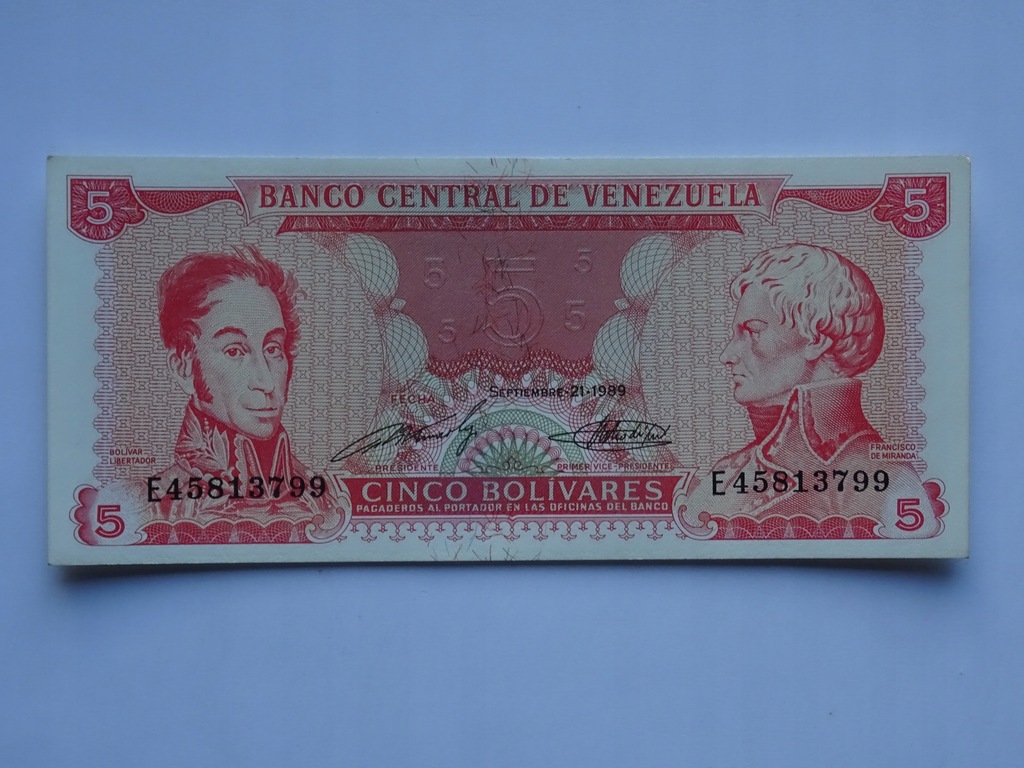 Wenezuela 5 bolivares 1989 -C230