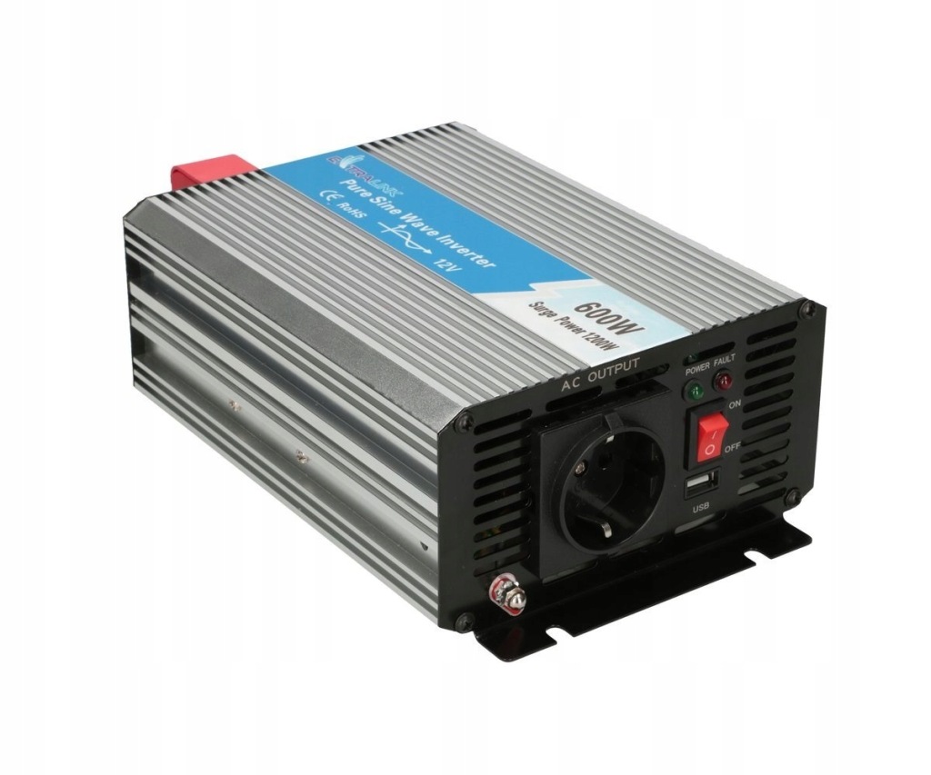 Extralink Przetwornica napięcia OPIP-600W samochodowa 12V, 600W czysty sinu