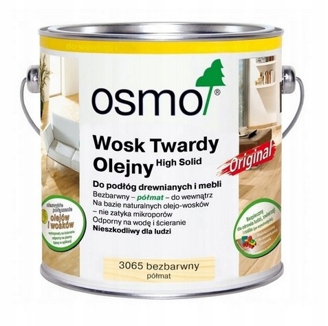 Olej OSMO 3065 WOSK TWARDY Półmat 10L