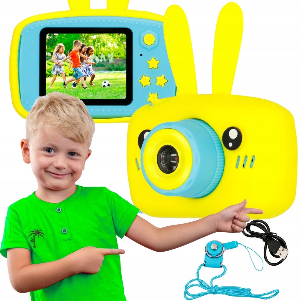Extralink Kids Camera H23 Żółty | Aparat cyfrowy | 1080P 30fps