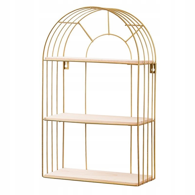 ZŁOTA PÓŁKA DEKORACYJNA, STYL LOFT - WYS. 45 CM