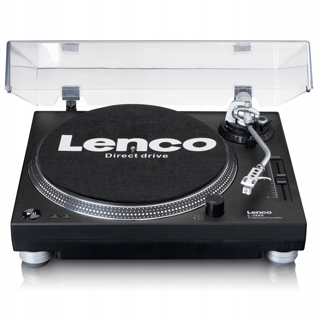 Gramofon Lenco L-3809BK z napędem bezpośrednim USB