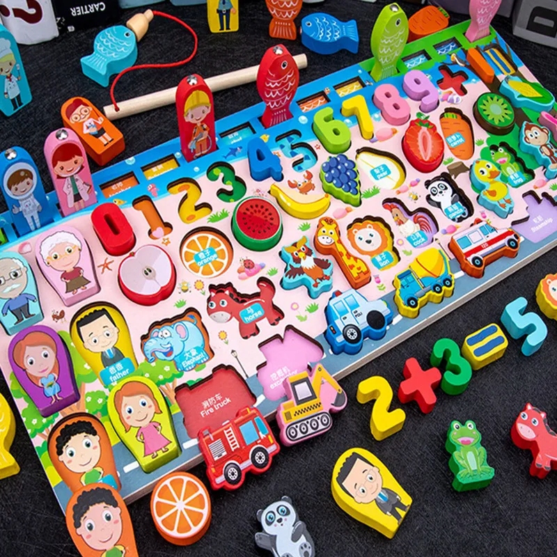 Zabawki przedszkolne qwz dzieci Montessori edukacyjna drewniana matematyka
