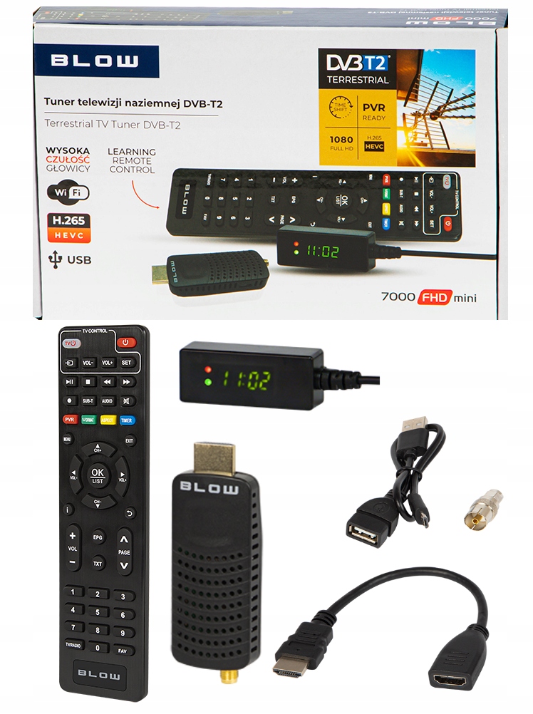 DEKODER TUNER TV NAZIEMNEJ HD DVB-T/T2 HEVC H.265