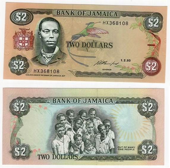 JAMAJKA 1993 2 DOLLARS