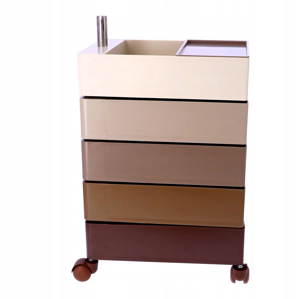 Kontener biurowy 360 / szafka na kółkach z pięcioma szufladami - brązowy