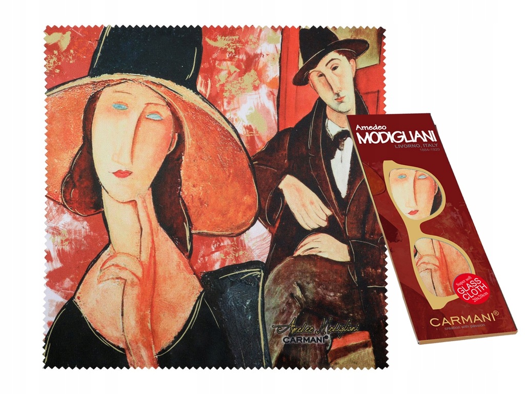 Ściereczka do okularów - A. Modigliani, Kobieta w kapeluszu i Mario Varvogl