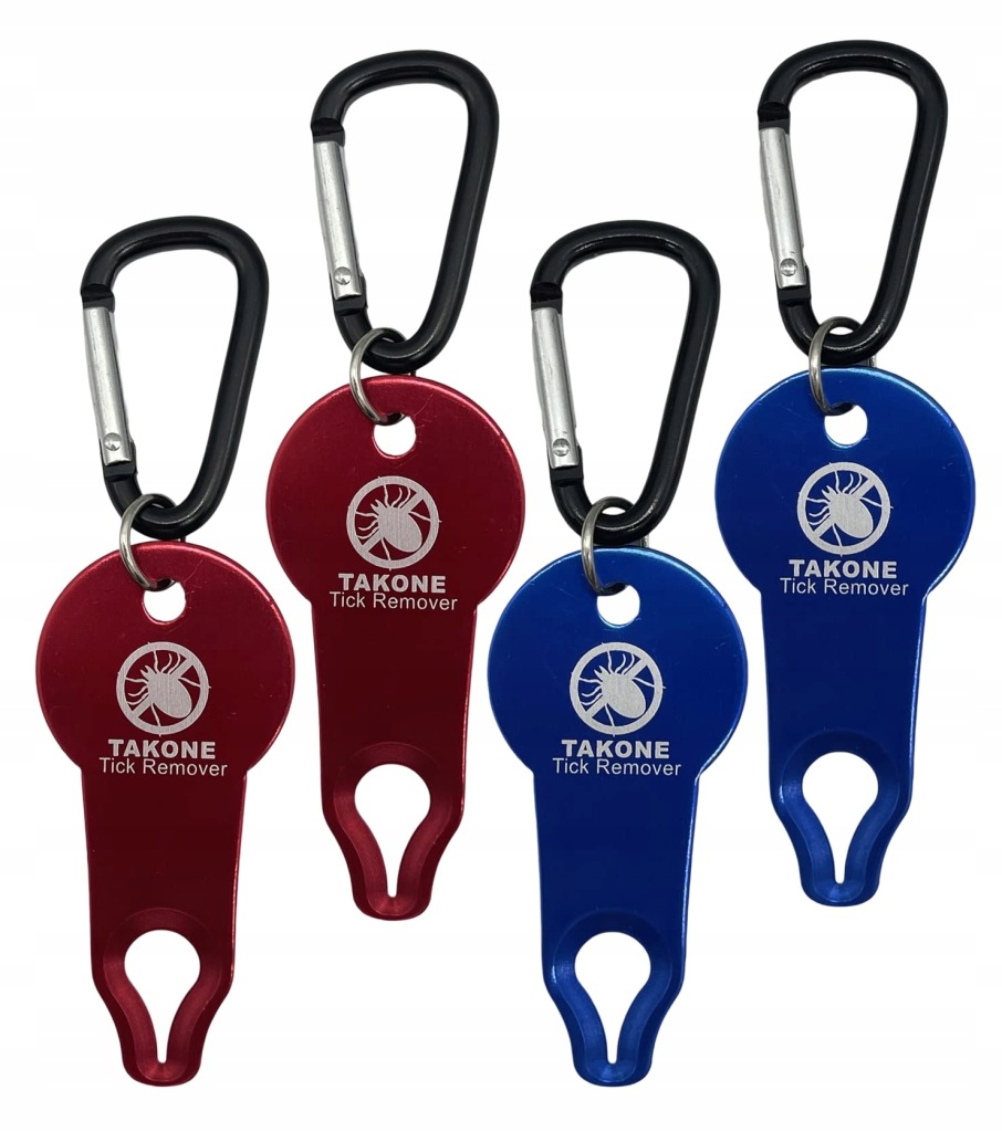 PRZYRZĄD DO USUWANIA KLESZCZY PRZENOŚNE 4 SZT NIEBIESKIE CZERWONE