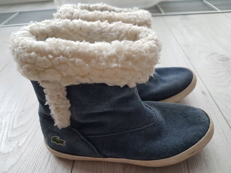 BUTY ZIMOWE Kozaki LACOSTE Skóra Zamsz r. 27