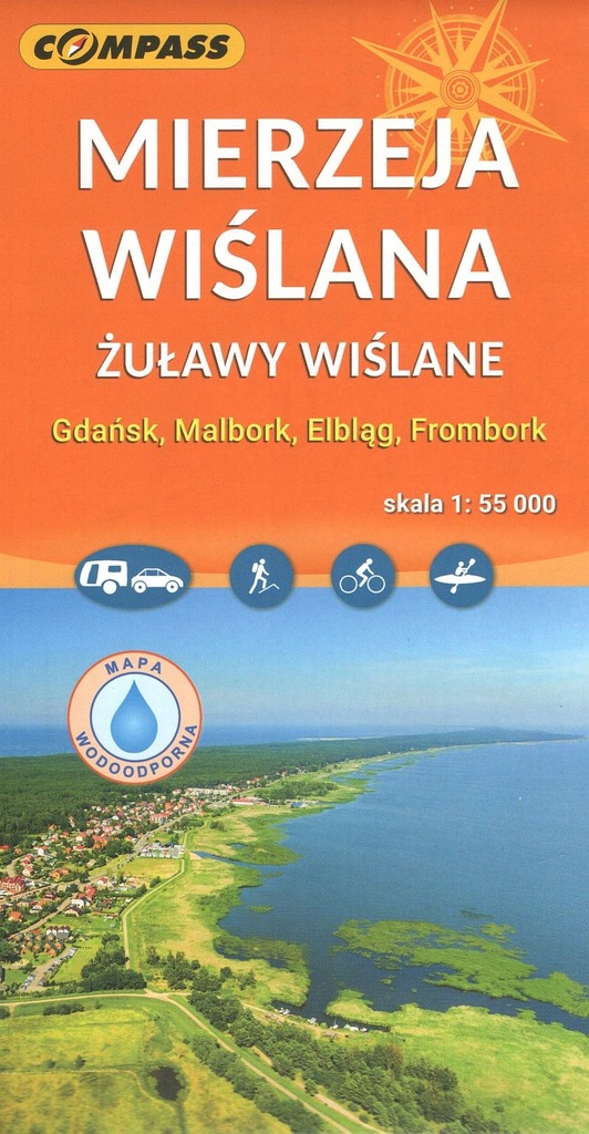 Mierzeja Wiślana Żuławy Wiślane mapa wodoodporna