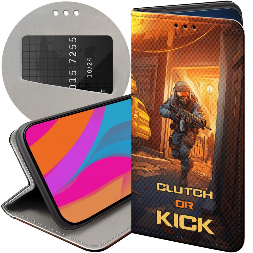 ETUI Z KLAPKĄ DO SAMSUNG GALAXY A40 WZORY CS GO COUNTER-STRIKE FUTERAŁ CASE