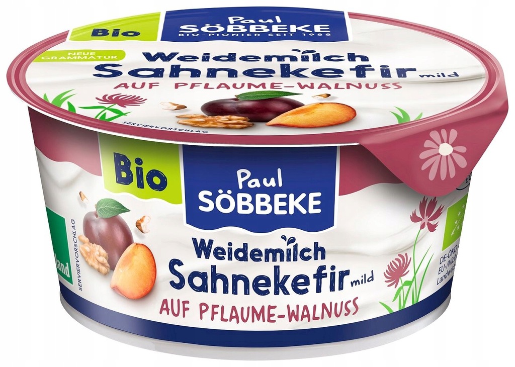 KEFIR KREMOWY ŚLIWKA - ORZECH WŁOSKI BIO 150 g - SOBBEKE