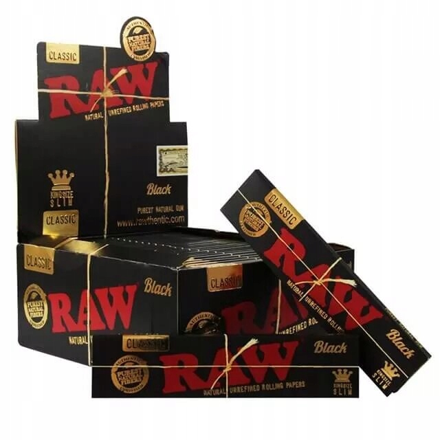 Bibułki RAW Classic BLACK ultra thin 50szt. BOX