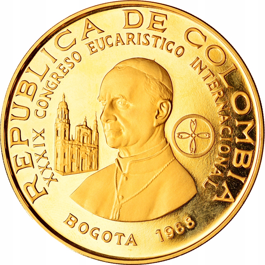 Moneta, Colombia, 1500 Pesos, 1968, Bogota, MS(65-