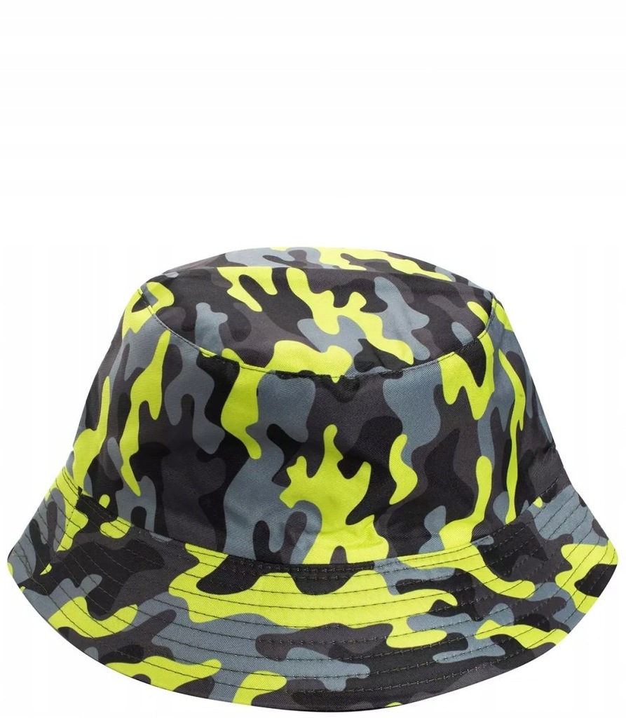 Dwustronny Kapelusz czapka BUCKET HAT Moro neon