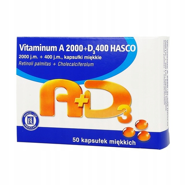 Vitaminum A + D3 Hasco 50kaps witamina A + D3