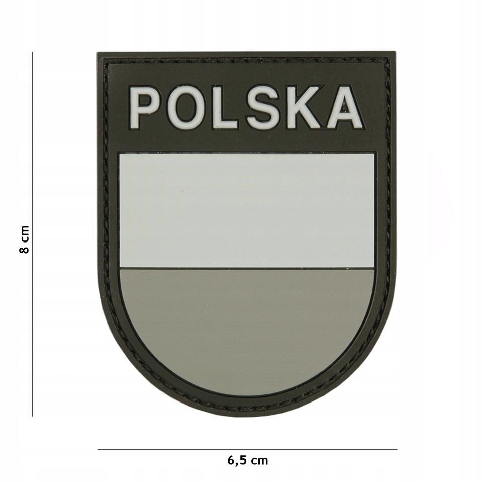 Naszywka velcro tarcza Polska szara 3D PVC DWS